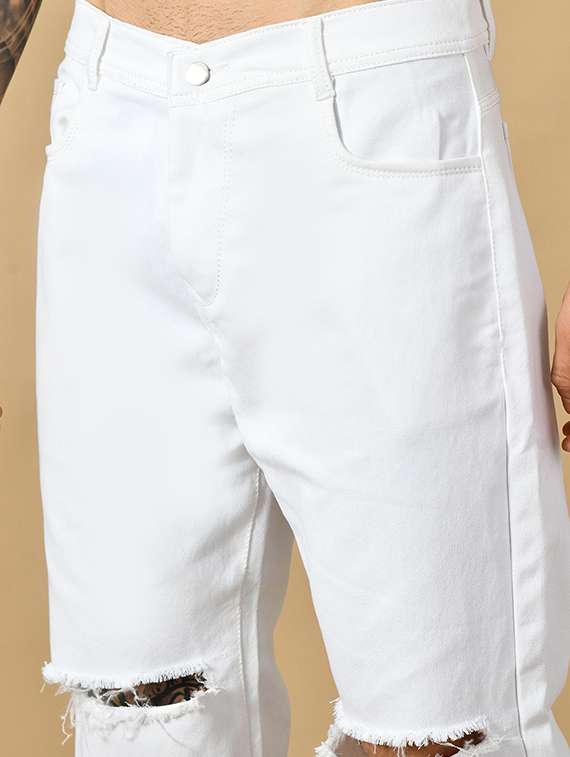 men slash knee mid rise full length straight jeans - 22344635 -  Standard Image - 3