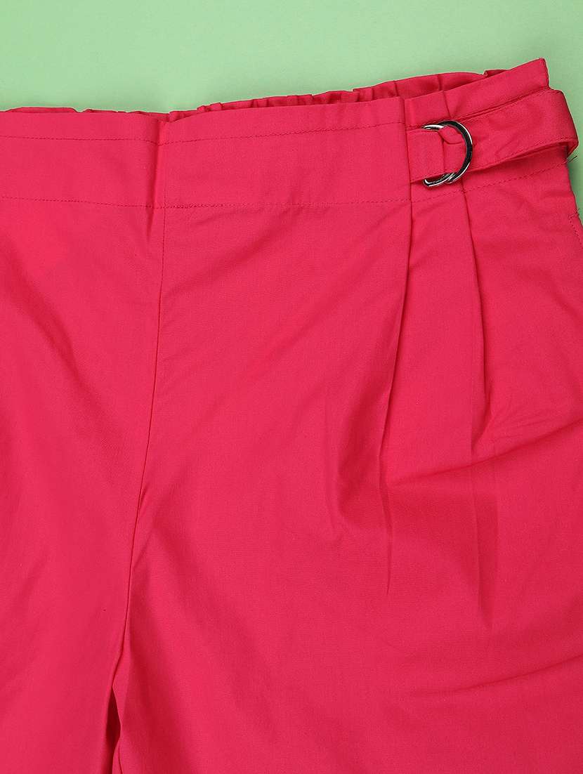 girls solid mid rise regular shorts - 22345116 -  Standard Image - 3