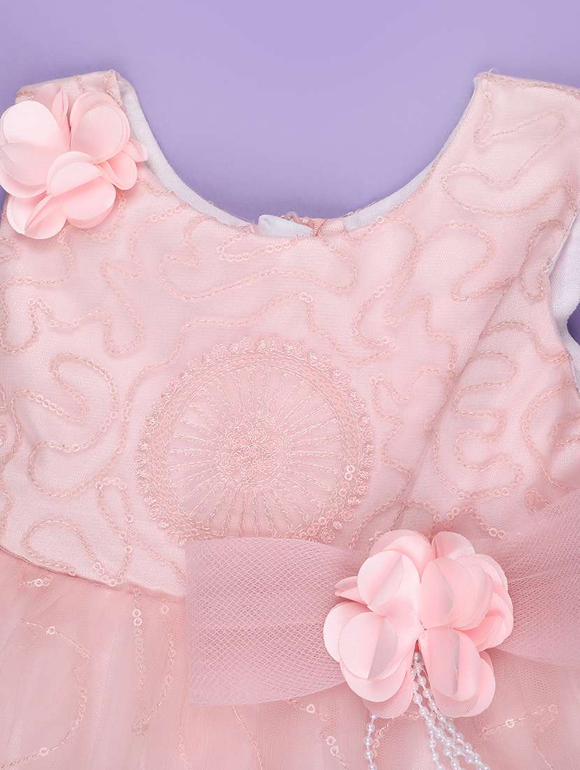 peach cotton infant frock - 22345157 -  Standard Image - 3