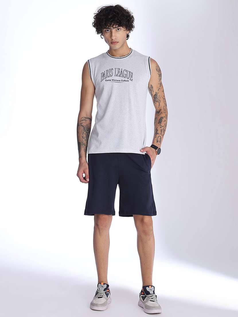 men printed sleeveless t-shirt and shorts set - 22345173 -  Standard Image - 3