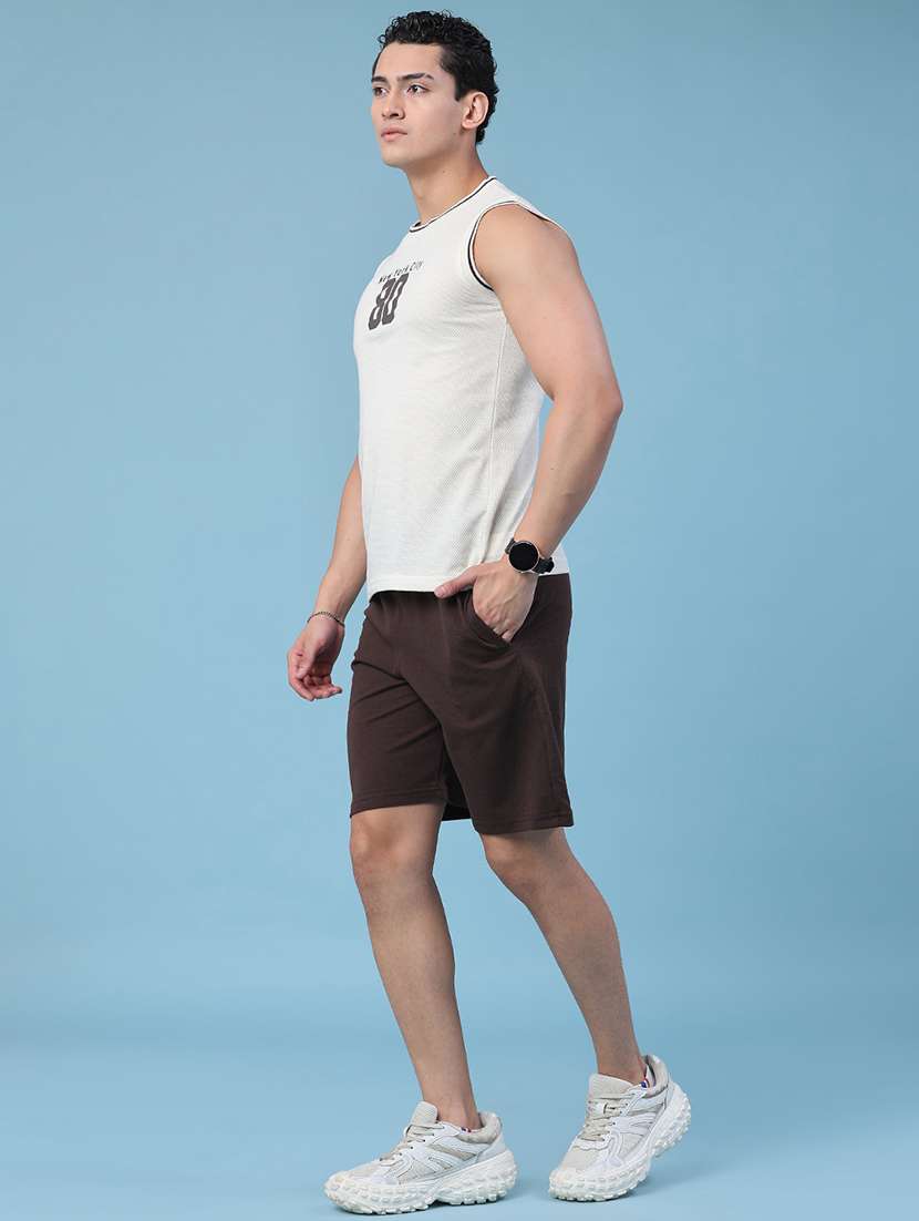men printed sleeveless t-shirt and shorts co-ord set - 22345174 -  Standard Image - 3