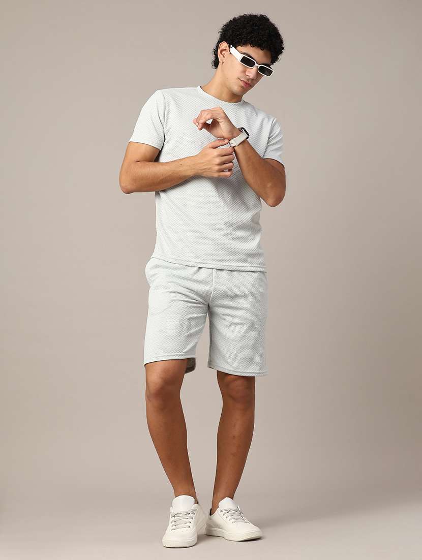 grey cotton plain coord set