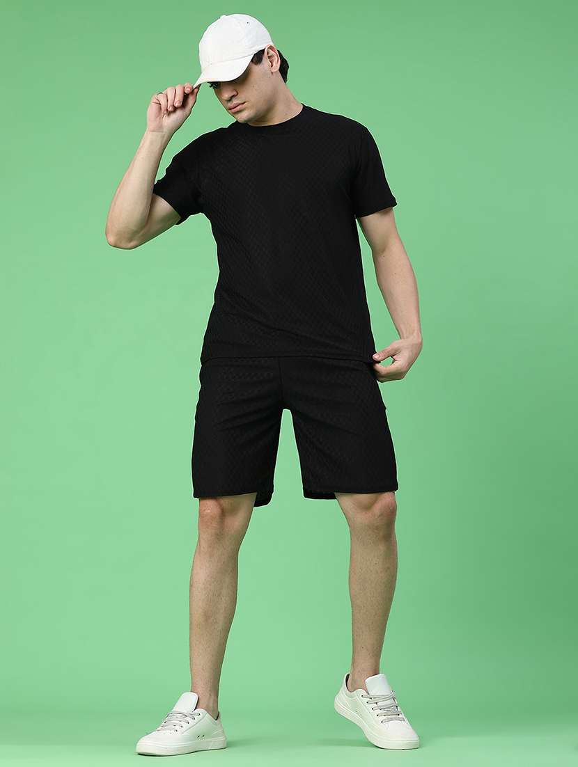 black cotton plain coord set