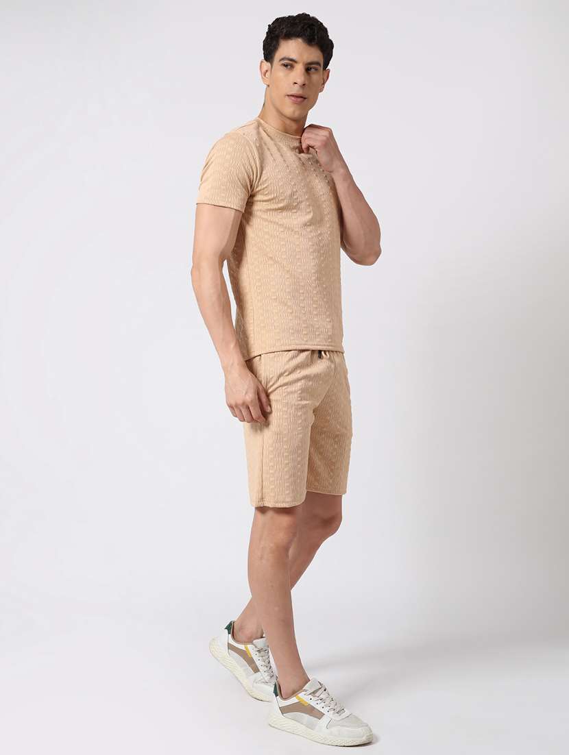tan cotton plain coord set - 22345190 -  Standard Image - 3