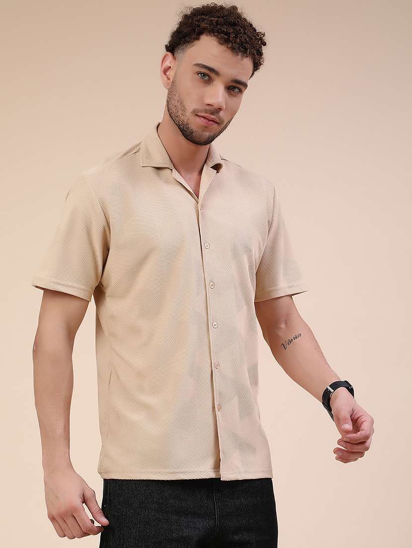 men self design short sleeve regular fit casual shirt - 22345516 -  Standard Image - 3