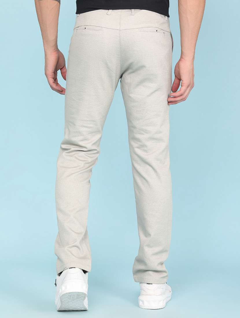 Men Solid Mid Rise Chinos Casual Trouser - 22345560 -  Standard Image - 3