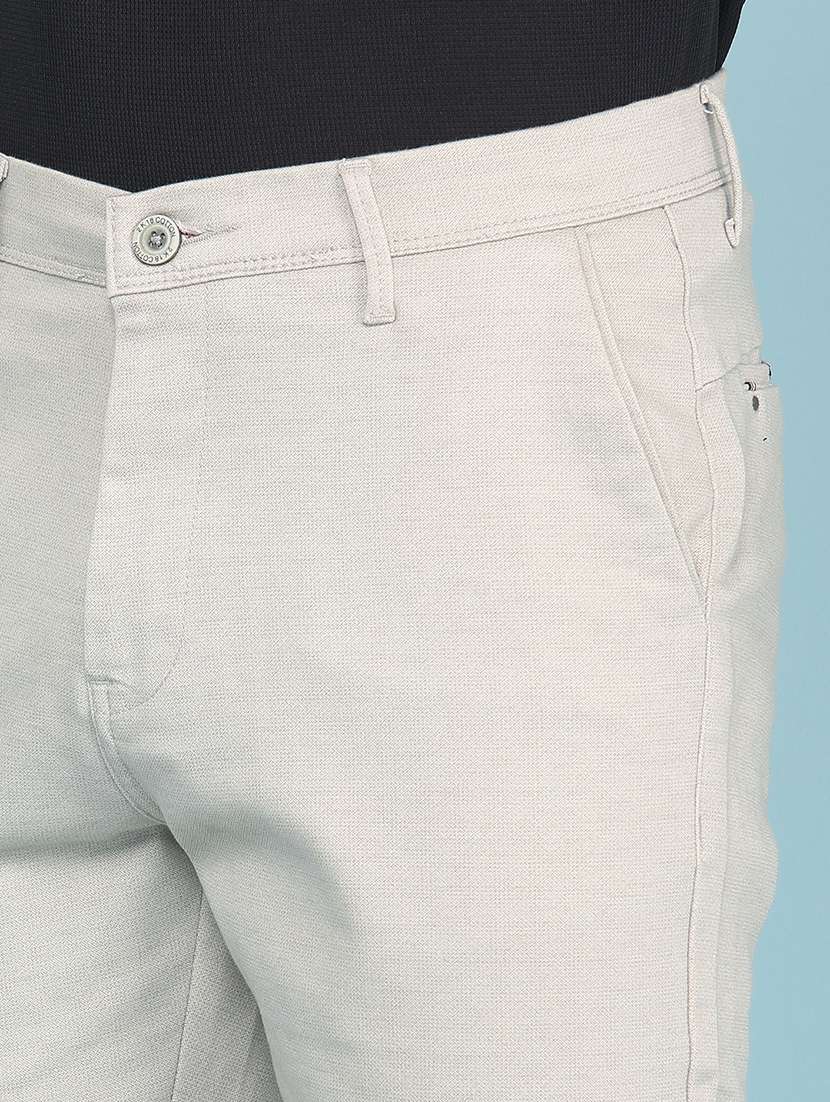 Men Solid Mid Rise Chinos Casual Trouser - 22345560 -  Standard Image - 5