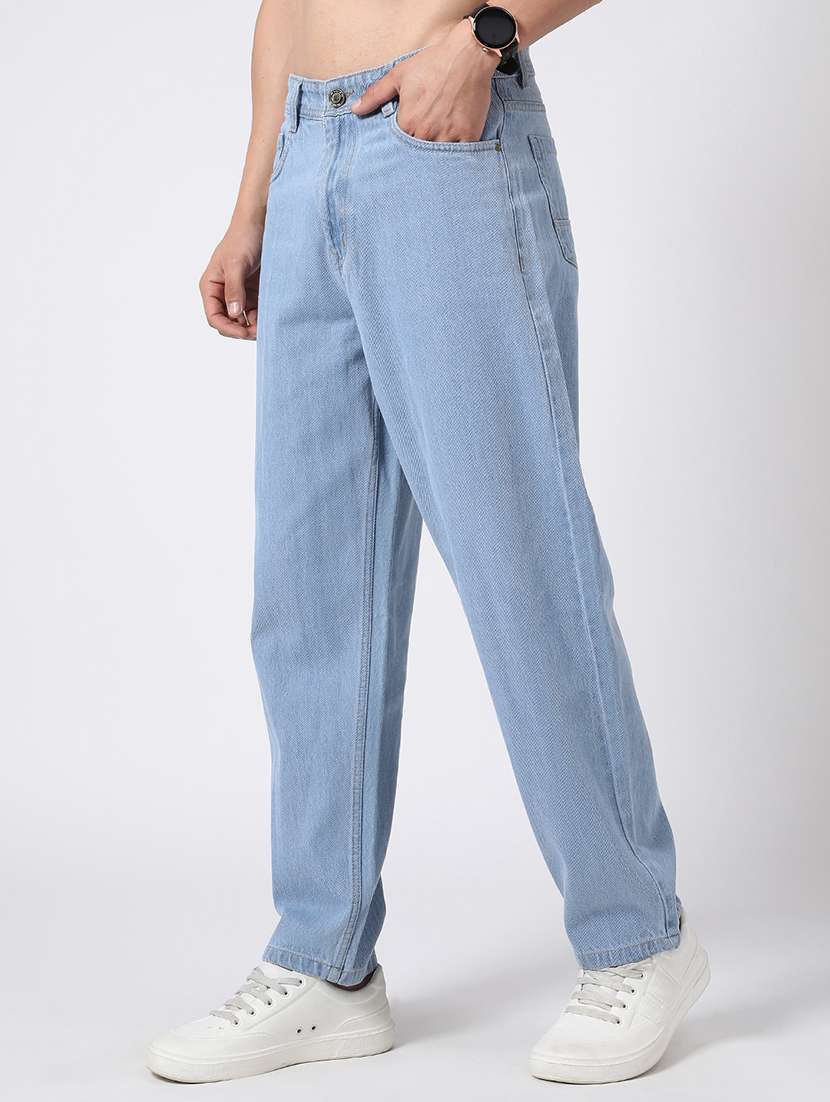 men blue cotton jean