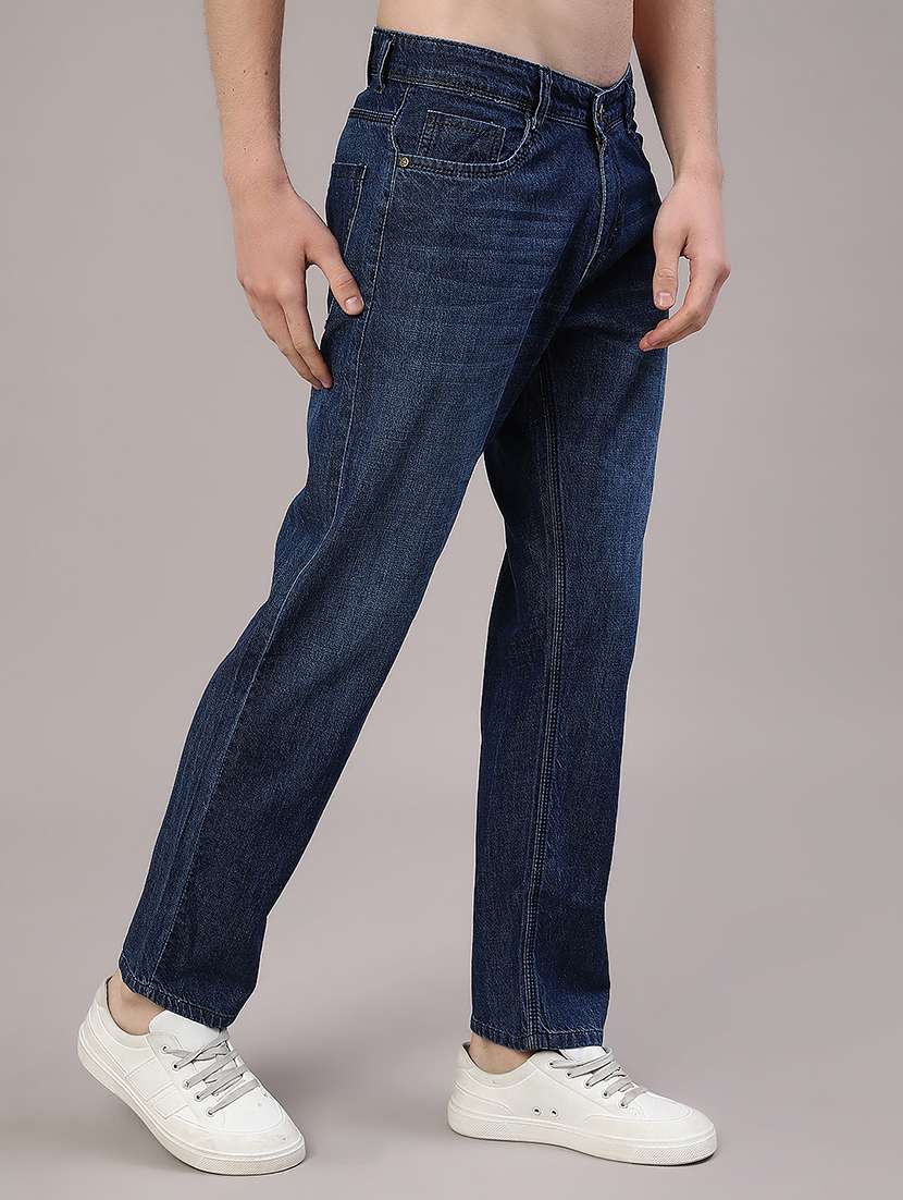 men washed mid rise full length straight jeans - 22345608 -  Standard Image - 3