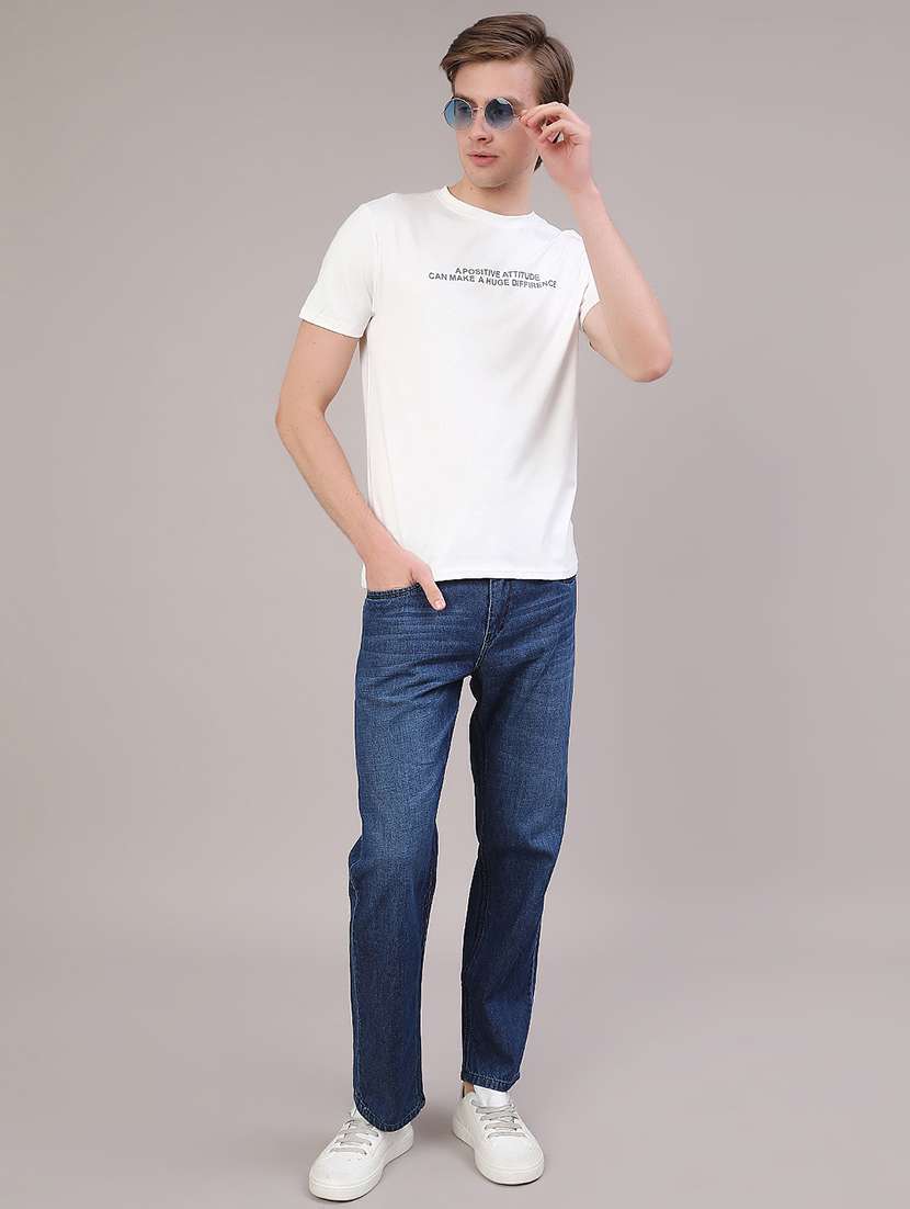 men washed mid rise full length straight jeans - 22345608 -  Standard Image - 5