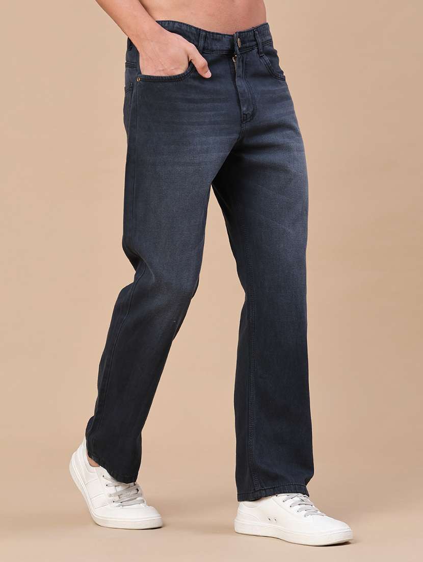 men washed mid rise full length straight jeans - 22345609 -  Standard Image - 3