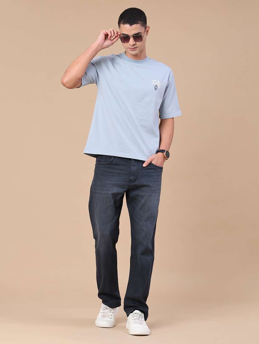 men washed mid rise full length straight jeans - 22345609 -  Standard Image - 5