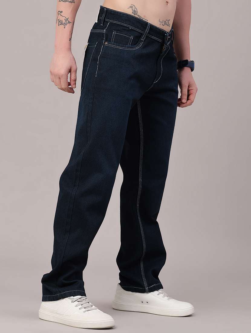 men plain mid rise full length relaxed fit jeans - 22345610 -  Standard Image - 3