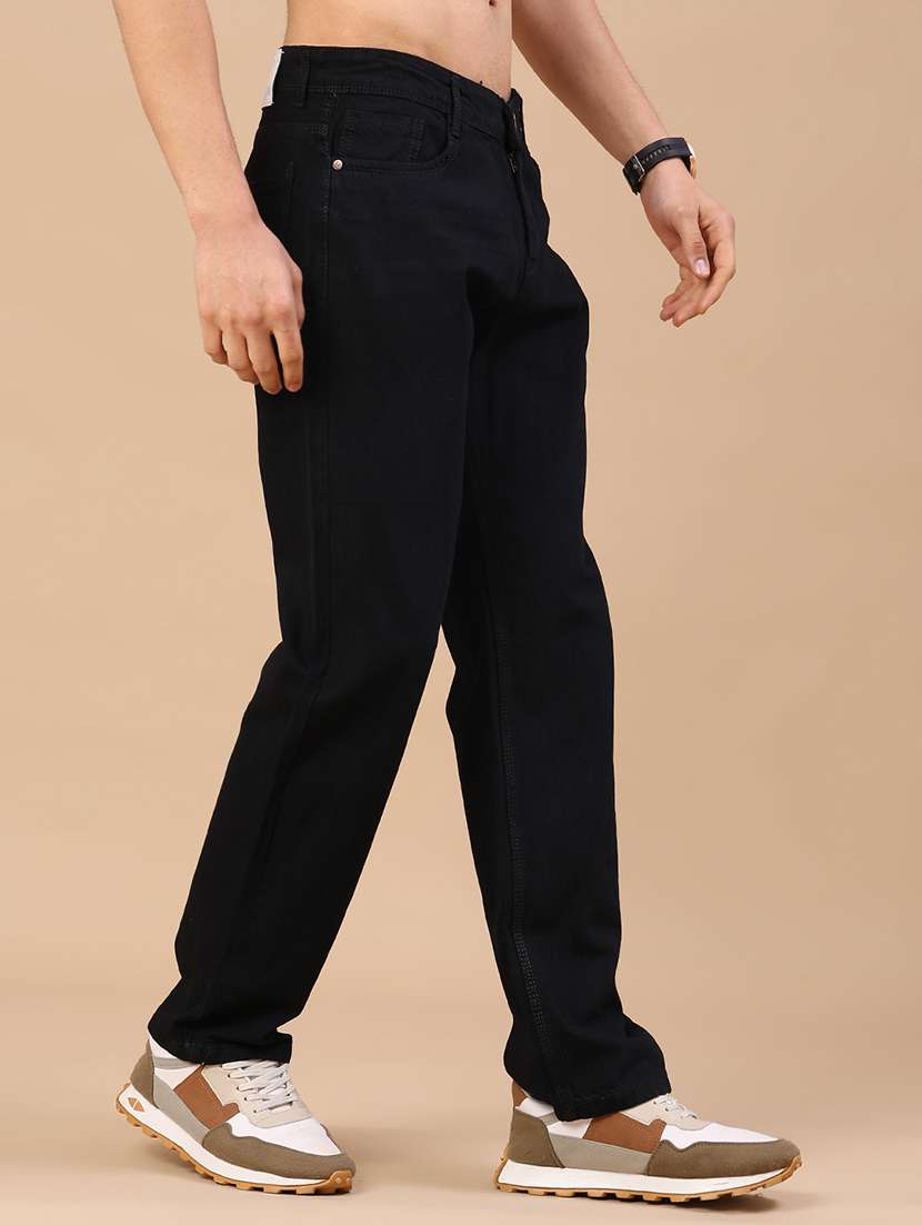 men plain mid rise full length relaxed fit jeans - 22345611 -  Standard Image - 3