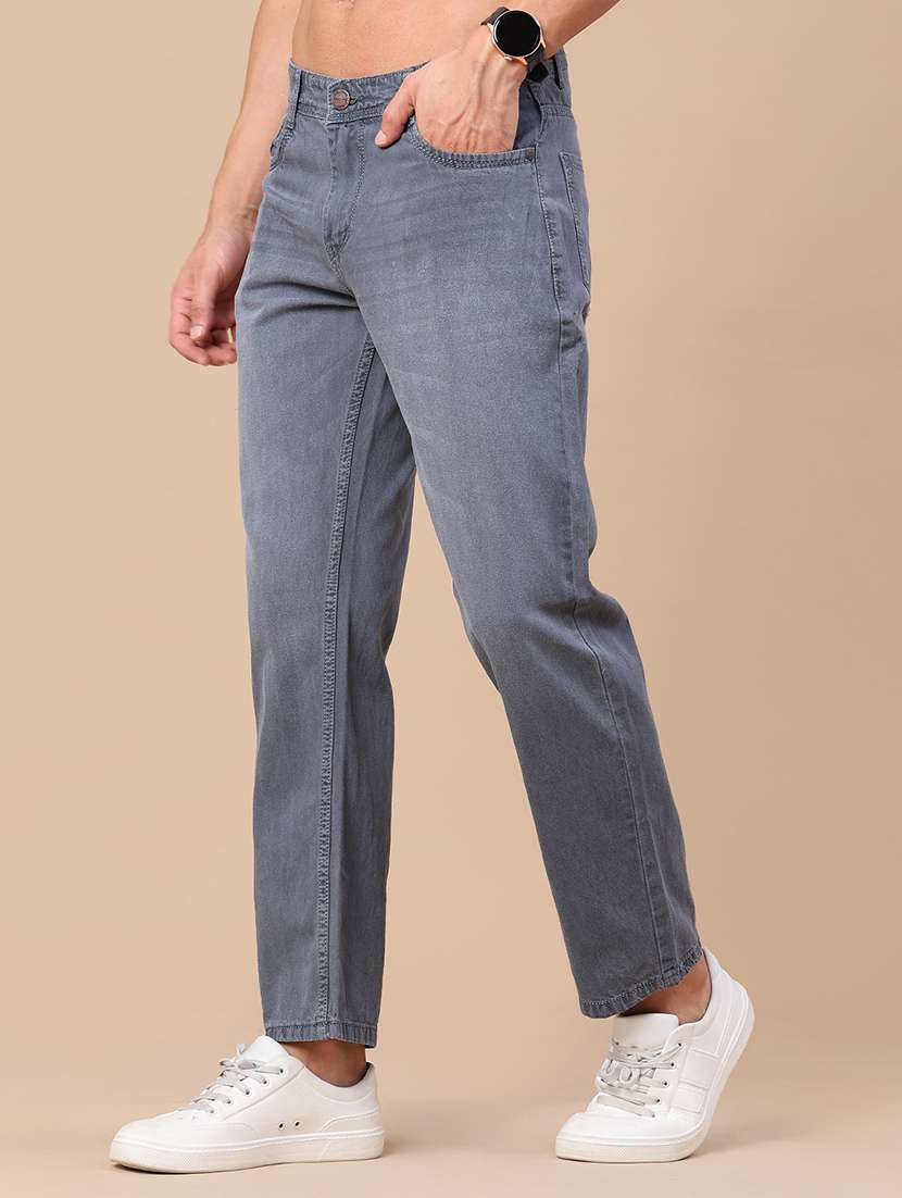 men washed mid rise full length straight jeans - 22345612 -  Standard Image - 3