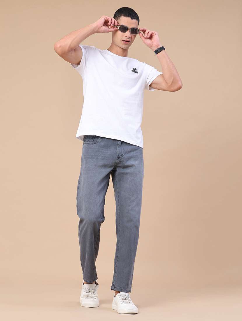 men washed mid rise full length straight jeans - 22345612 -  Standard Image - 5