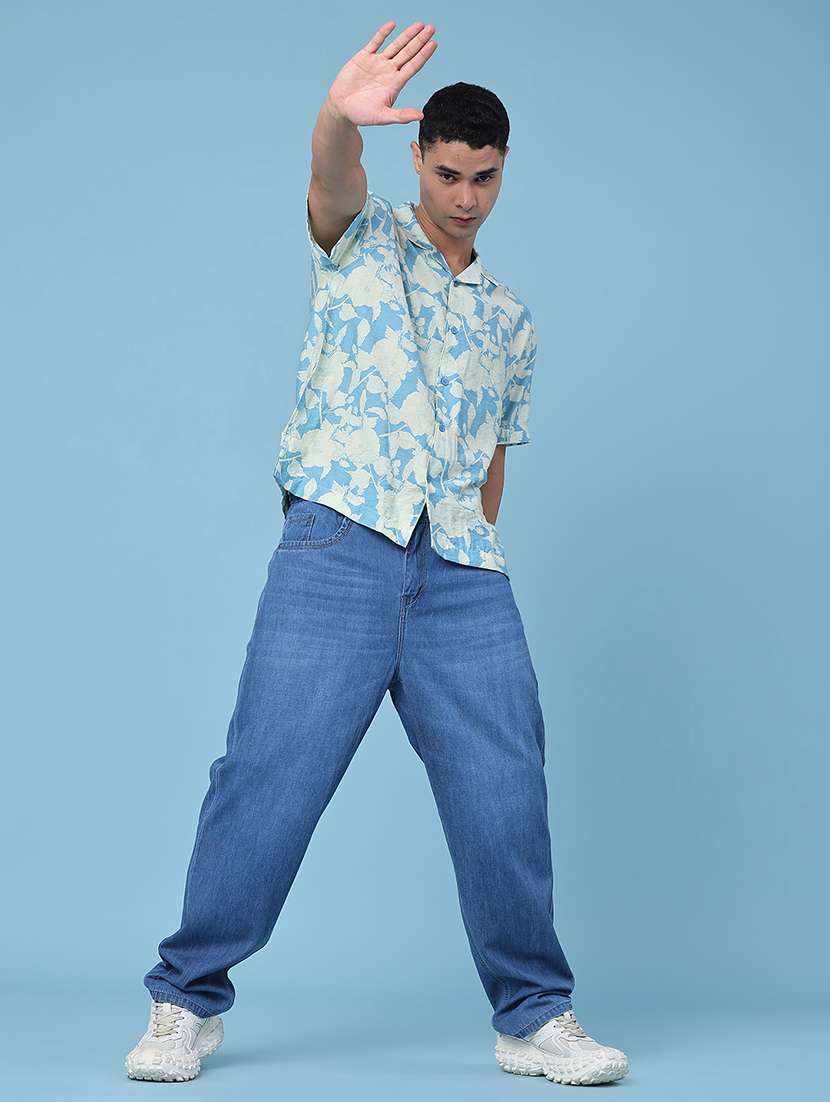 men washed mid rise full length baggy jeans - 22345614 -  Standard Image - 5