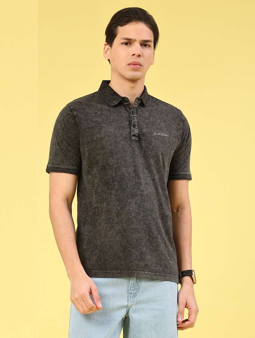 men printed short sleeve regular fit polo t-shirt