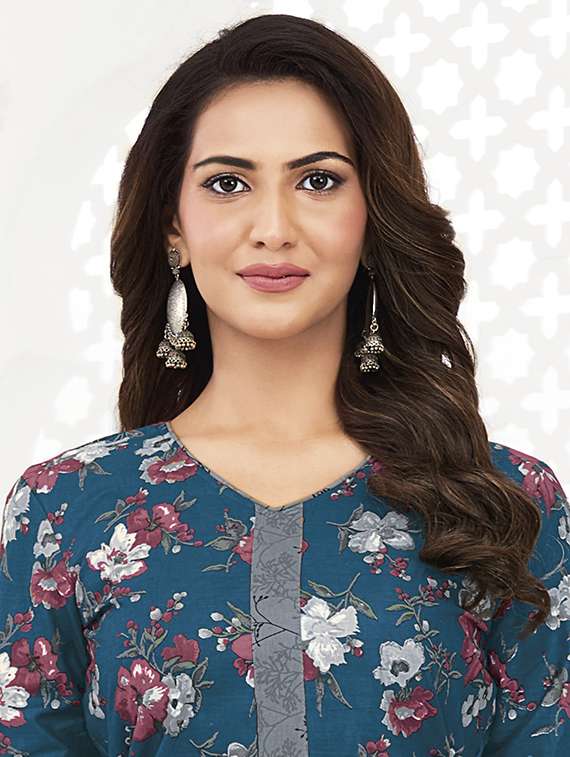 women printed three quarter sleeve kurta patiala with dupatta set - 22345748 -  Standard Image - 3