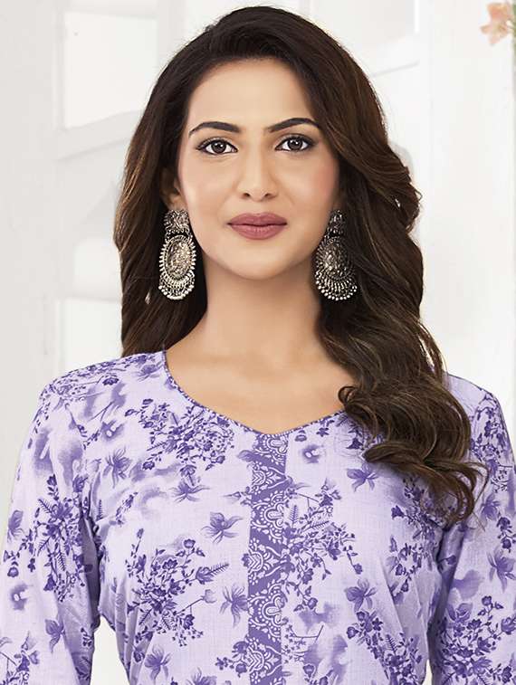 women printed three quarter sleeve kurta patiala with dupatta set - 22345751 -  Standard Image - 3