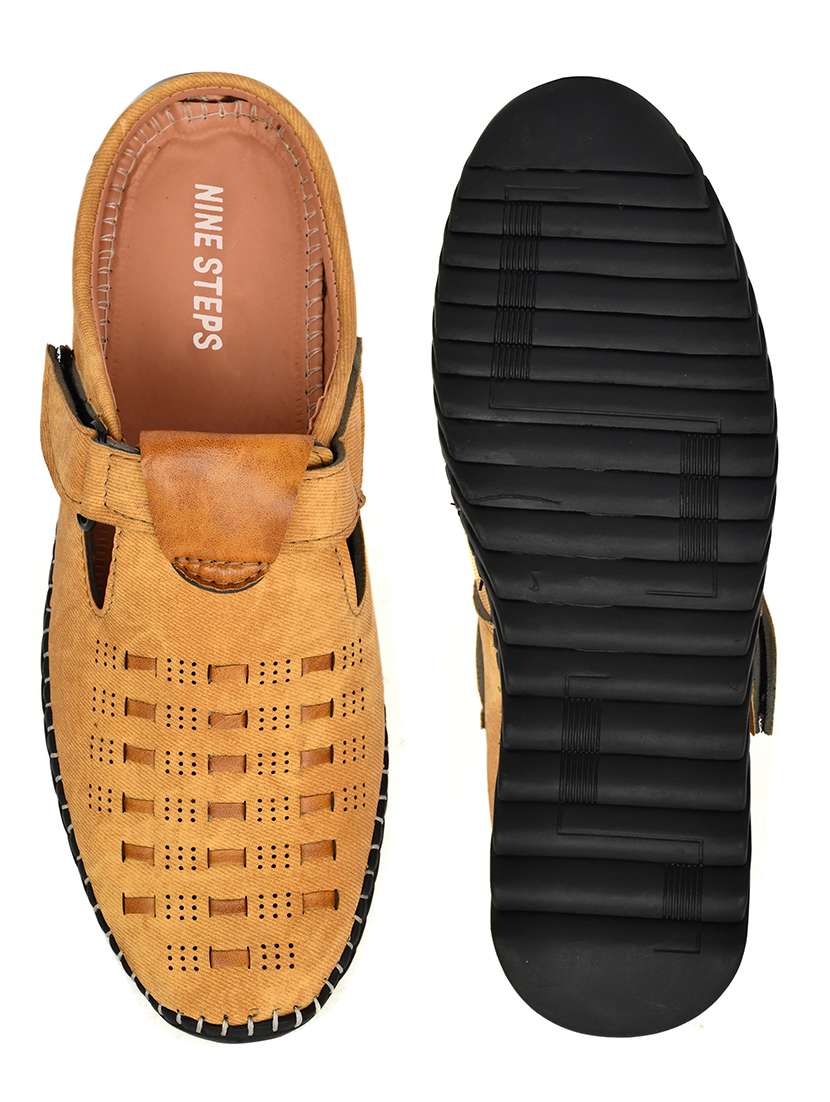 men tan slip on sandal - 22345762 -  Standard Image - 3