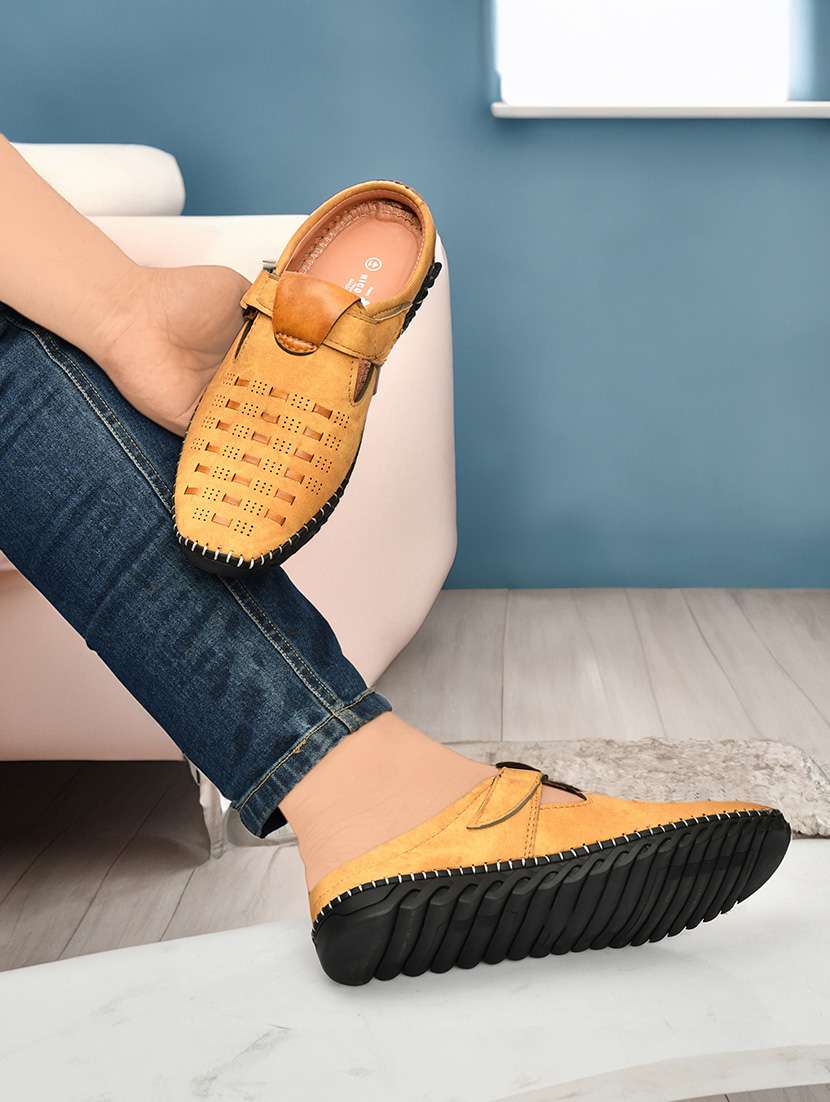 men tan slip on sandal - 22345762 -  Standard Image - 5
