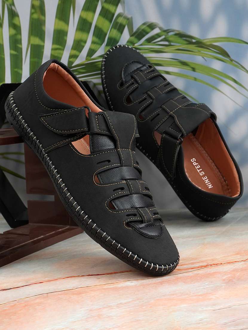 men solid close back sandal