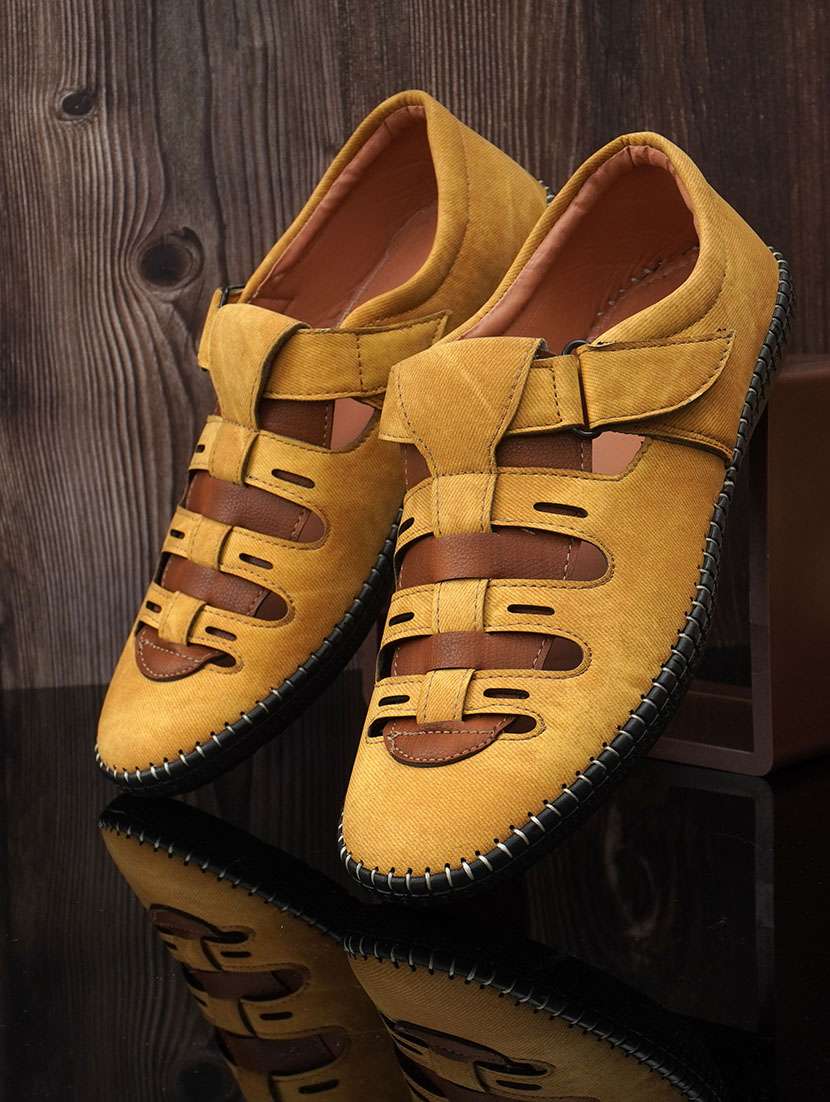 men solid close back sandal