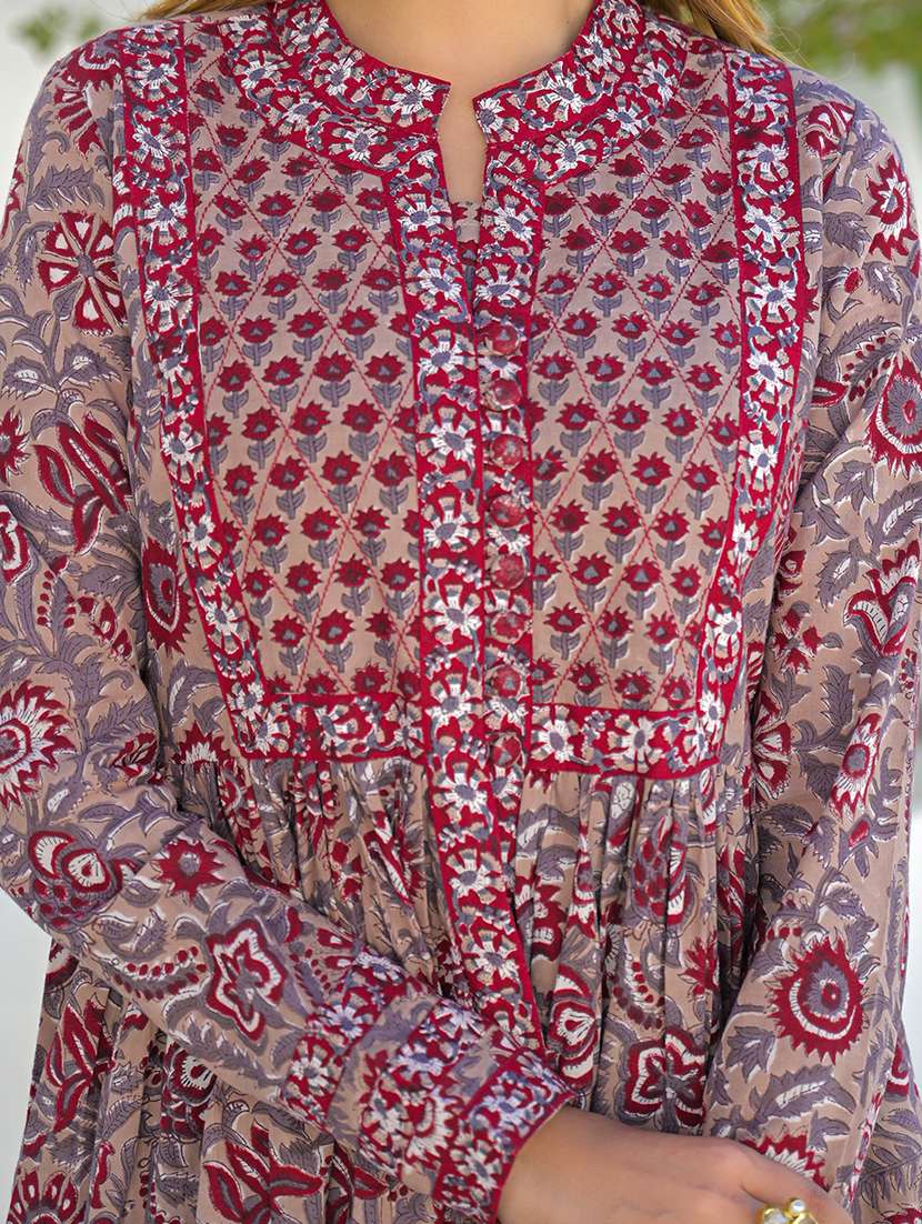 women printed long sleeve kurta pant with dupatta set - 22345791 -  Standard Image - 5