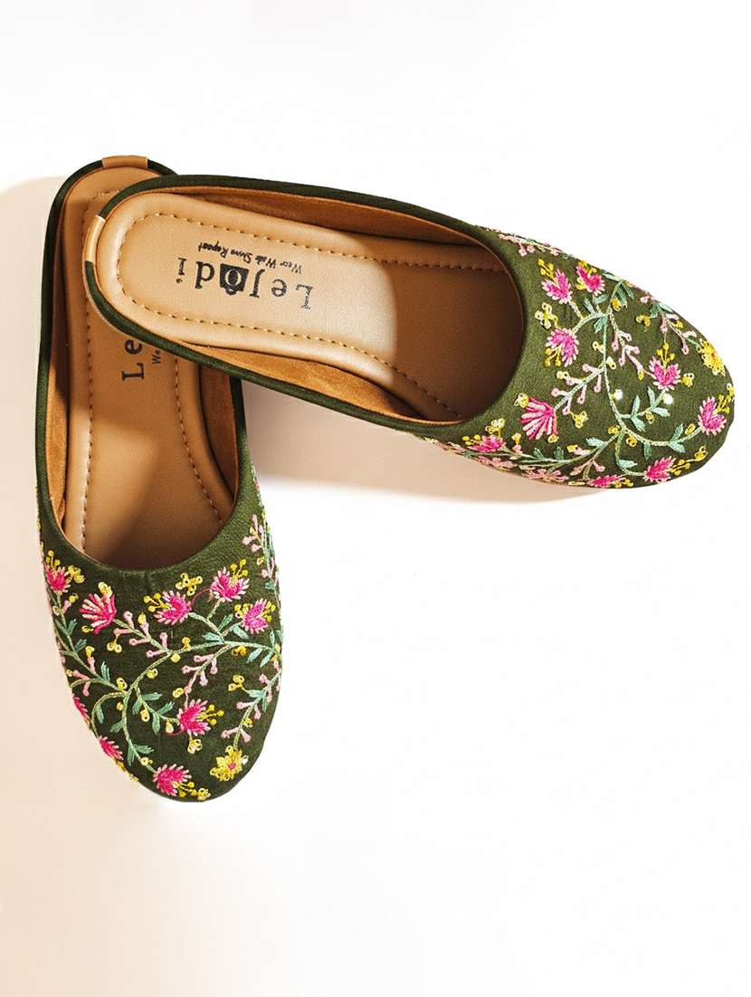 women embroidered slip on flat mules - 22345799 -  Standard Image - 3
