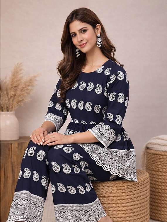 women embroidered top and trouser co-ord set - 22345812 -  Standard Image - 5