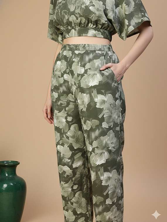 women printed top and trouser co-ord set - 22345814 -  Standard Image - 5