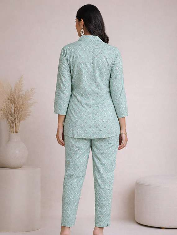 women printed shirt and trouser co-ord set - 22345821 -  Standard Image - 3