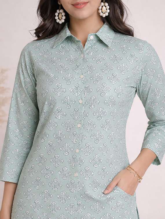 women printed shirt and trouser co-ord set - 22345821 -  Standard Image - 5
