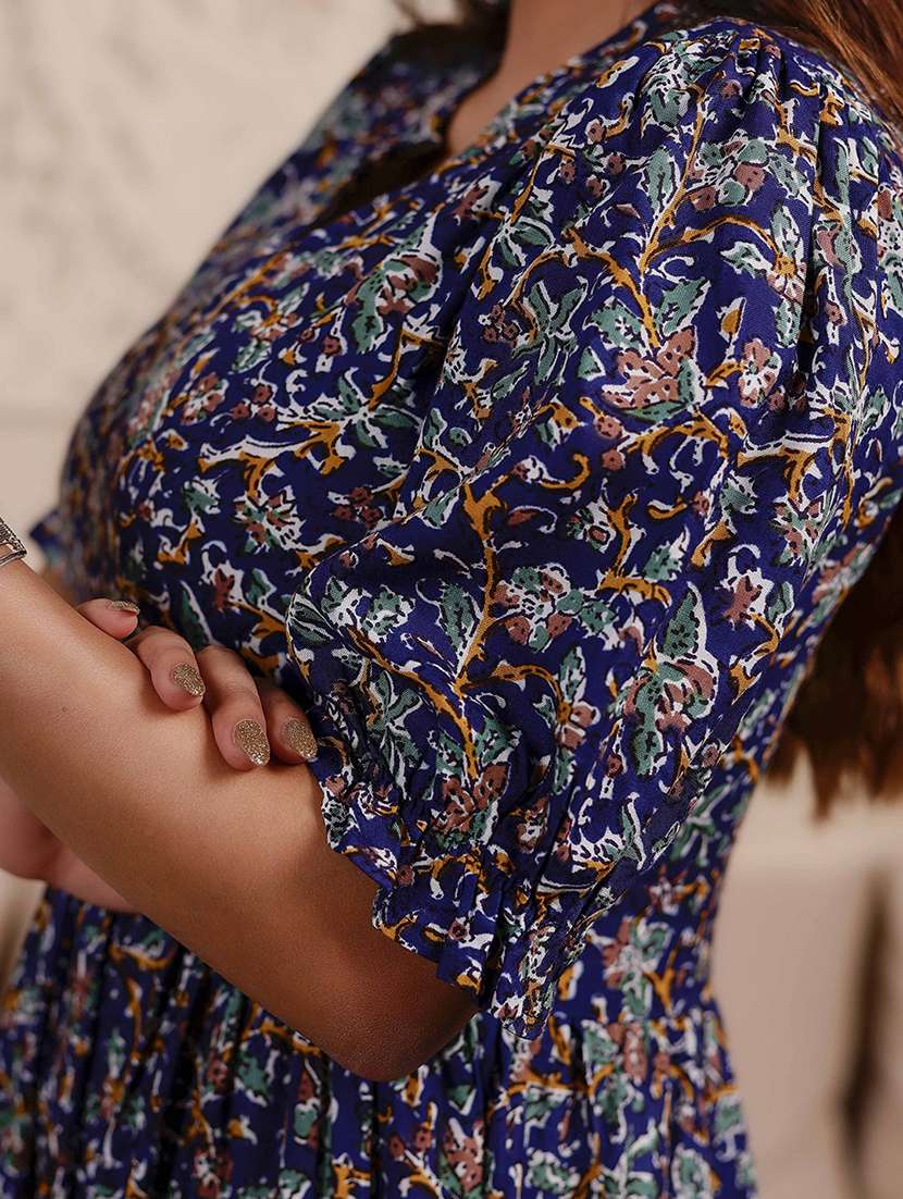 women printed puff sleeve tiered dress - 22345831 -  Standard Image - 3