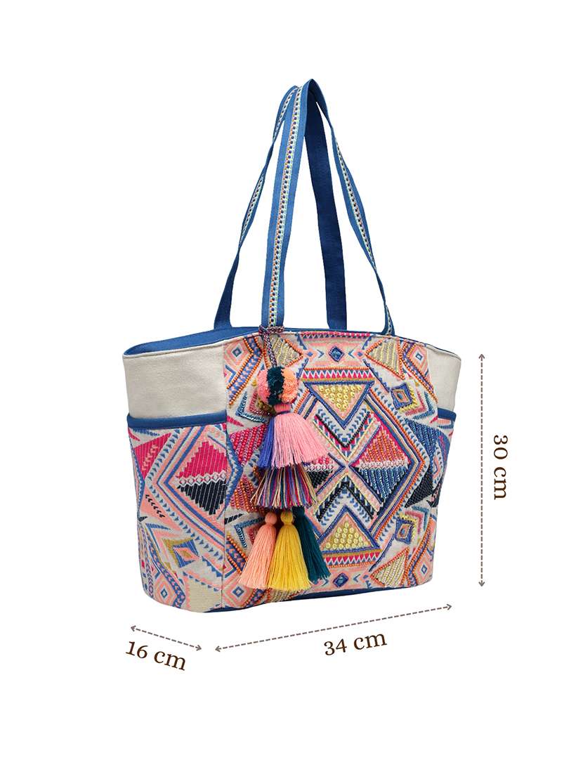women embroidered boho style tote bag - 22345897 -  Standard Image - 3