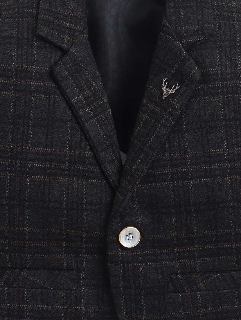 boys checkered blazer and trouser with t-shirt set - 22345906 -  Standard Image - 5