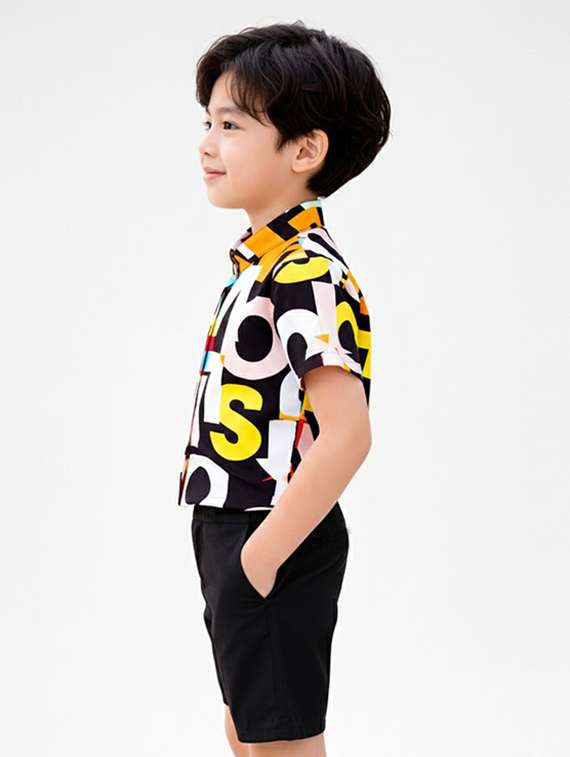 boys printed shirt and shorts set - 22345944 -  Standard Image - 3