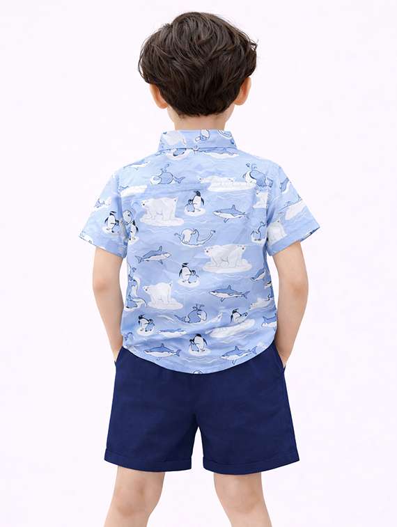 Boys Printed Shirt And Shorts Set - 22345958 -  Standard Image - 3