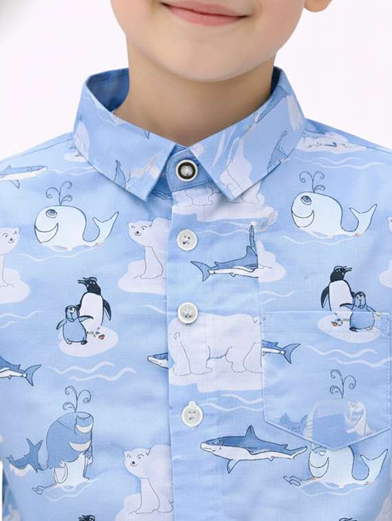 Boys Printed Shirt And Shorts Set - 22345960 -  Standard Image - 5