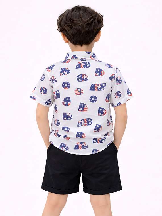boys printed shirt and shorts set - 22345961 -  Standard Image - 3