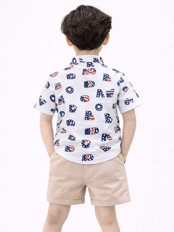 boys printed shirt and shorts set - 22345963 -  Standard Image - 3