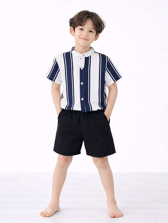 boys printed shirt and shorts set
