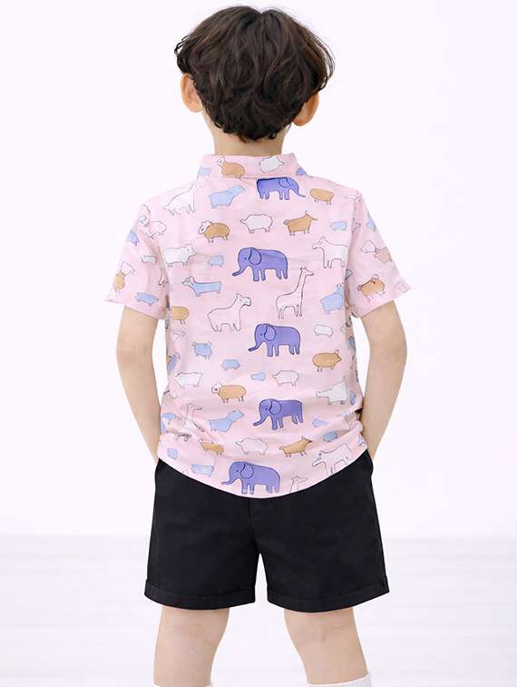 Boys Printed Shirt And Shorts Set - 22346011 -  Standard Image - 3
