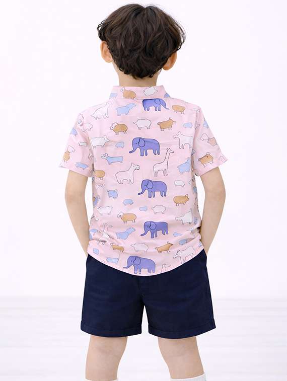 Boys Printed Shirt And Shorts Set - 22346012 -  Standard Image - 3
