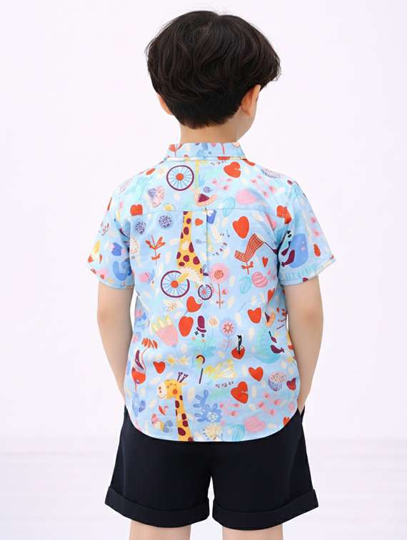 boys printed shirt and shorts set - 22346014 -  Standard Image - 3