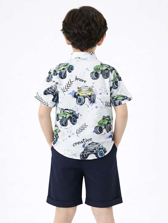 boys printed shirt and shorts set - 22346031 -  Standard Image - 3