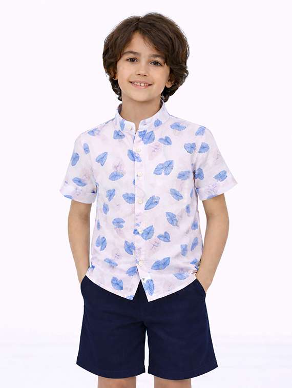 boys printed shirt and shorts set