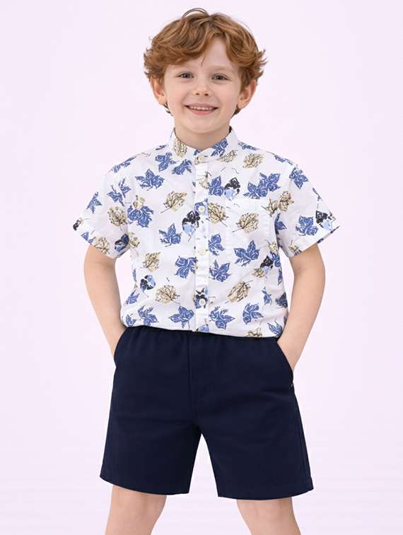 boys printed shirt and shorts set