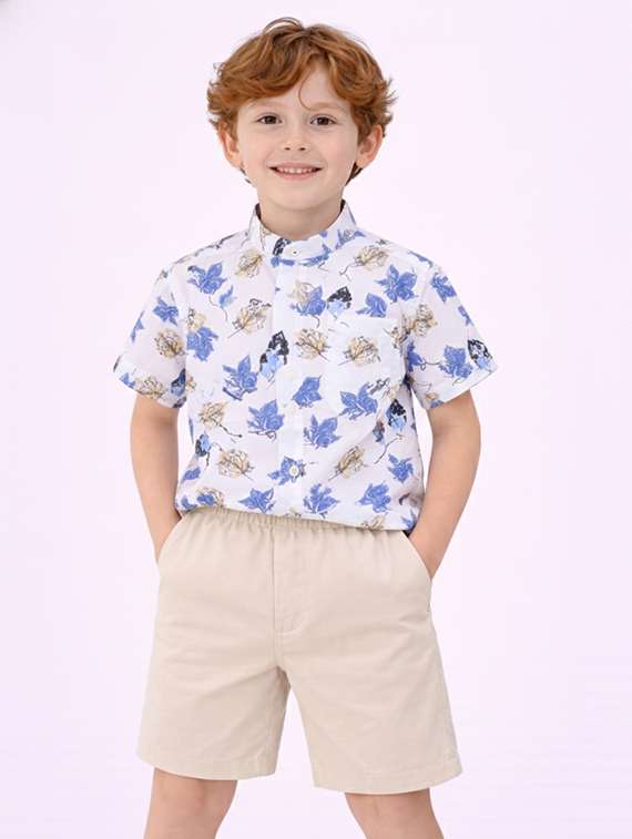 boys printed shirt and shorts set